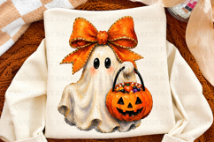 Cute Ghost Png,Halloween Bow Ghost Sublimation Design Product Image 2
