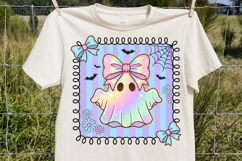 Cute Ghost PNG, Holographic Halloween Sublimation Product Image 2