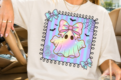 Cute Ghost PNG, Holographic Halloween Sublimation Product Image 3