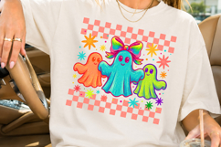 Cute Ghost PNG, Retro Halloween Sublimation Product Image 3