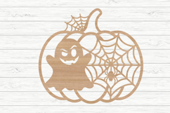 Cute Ghost Pumpkin Laser Cut SVG Product Image 2