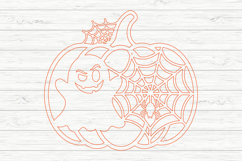 Cute Ghost Pumpkin Laser Cut SVG Product Image 3