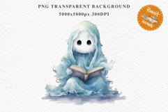Cute Ghost Pumpkin Spooky Halloween Clipart PNG Scrapbooking Fairy Tale Art Image Watercolor Transparent Print illustration sublimation creepy printable digital watercolor cute ghost kawaii smile, spooky clipart, sublimation nursery, Creepy Witch art, hal