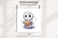 Cute Ghost Pumpkin Spooky Halloween Clipart PNG Scrapbooking Fairy Tale Art Image Watercolor Transparent Print illustration sublimation creepy printable digital watercolor cute ghost kawaii smile, spooky clipart, sublimation nursery, Creepy Witch art, hal