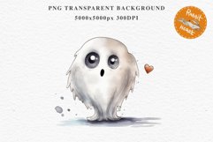 Cute Ghost Pumpkin Spooky Halloween Clipart PNG Scrapbooking Fairy Tale Art Image Watercolor Transparent Print illustration sublimation creepy printable digital watercolor cute ghost kawaii smile, spooky clipart, sublimation nursery, Creepy Witch art, hal