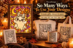Cute Ghost Stained Glass SVG | Halloween Cut File | Cricut Product Image 4