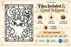 Cute Ghost Stained Glass SVG | Halloween Cut File | Cricut Product Image 3