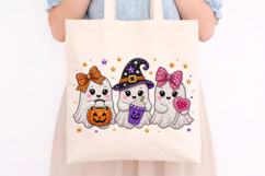 Cute Ghost Trio Rhinestone PNG Design Product Image 4