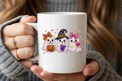 Cute Ghost Trio Rhinestone PNG Design Product Image 5