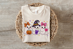 Cute Ghost Trio Rhinestone PNG Design Product Image 6