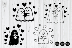 Valentine Ghost SVG ,Valentine&#039;s Day SVG, Happy Valentine Product Image 1