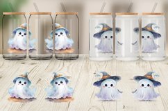 Cute Ghost Watercolor Glass Can Wraps Product Image 4