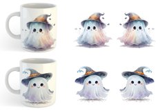 Cute Ghost Watercolor Mug sublimation design Product Image 3