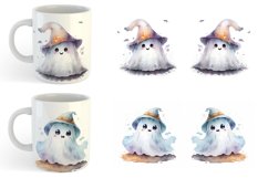 Cute Ghost Watercolor Mug sublimation design Product Image 4