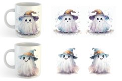 Cute Ghost Watercolor Mug sublimation design Product Image 5