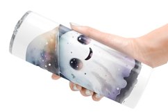 Cute Ghost Watercolor Tumbler Sublimation Wrap Product Image 6
