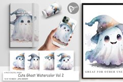 Digital Paper Cute Ghost Watercolor Product Image 1