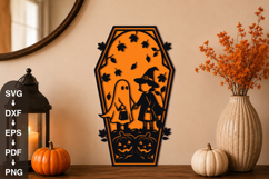 Cute Ghost Witch Halloween Coffin SVG Product Image 1