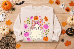 ghost clipart, fall bow png, halloween png, cute ghost, autumn clipart, spooky cute, sublimation png, printable png, fall ghost, clipart png