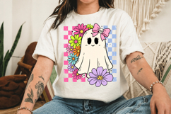Cute Ghost With Flowers Png, Halloween Sublimation Design Product Image 2