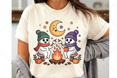 Cute Ghosts Camp Spooky Sublimation Design,Vintage Halloween Product Image 5