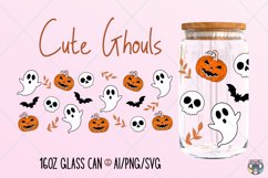 Ghouls Libbey Glass Svg, Halloween svg, 16oz Glass Can svg Product Image 1