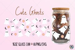 Ghost Libbey Glass Svg, Halloween svg, 16oz Glass Can svg Product Image 1