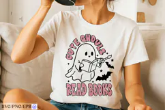 Cute Ghouls Read Books Halloween SVG PNG T-shirt Design Product Image 2