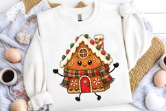 Cute Gingerbread Cottage Christmas Doodle PNG Clipart Art Product Image 2