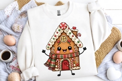 Cute Gingerbread House Christmas Doodle PNG Clipart Design Product Image 2