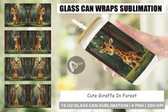 Glass Can Wraps Cartoon Giraffe in Forest Product Image 1