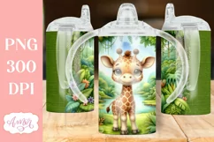 Cute giraffe sippy cup sublimation PNG, Kids 12oz tumbler Product Image 1