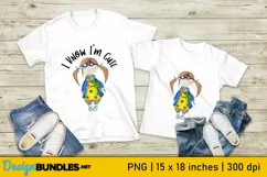 Cute Girl Sublimation | I'M Cute Print | Girl With Flowers Product Image 1
