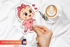 Cute Girl Sticker, Valentine Baby Girl Sticker Product Image 1