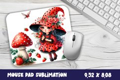Ladybug gnome. Strawberry Mouse Pad. Spring Mouse Pad Product Image 1