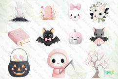 Cute Girly Halloween Sublimation Clipart Bundle Product Image 9