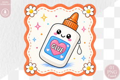 Cute Glue Teacher PNG, Kawaii School Glue Sublimation Product Image 1