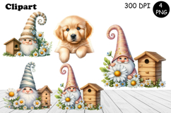 Cute flowers gnome clipart, birthday gnome sublimation Product Image 1