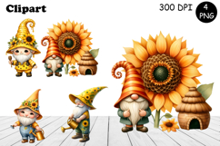 Cute flowers gnome clipart, birthday gnome sublimation Product Image 1