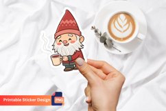 Cute Gnome Coffee Sticker, Coffee Valentine Sticker Product Image 1