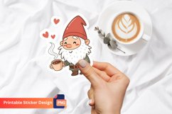 Cute Gnome Coffee Sticker, Coffee Valentine Sticker Product Image 1