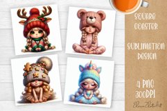 Cute gnome girl Square Coaster Sublimation Design Product Image 1