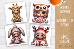 Cute gnome girl Square Coaster Sublimation Design Product Image 1