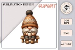 Discover a cozy autumn mood with this cute gnome holding a cup of coffee. Perfect for fall designs, scrapbooking and coffee lovers. PNG with transparent background.