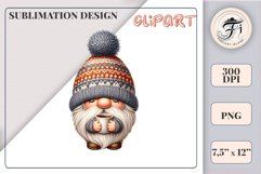 Discover a cozy autumn mood with this cute gnome holding a cup of coffee. Perfect for fall designs, scrapbooking and coffee lovers. PNG with transparent background.