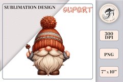 Discover a cozy autumn mood with this cute gnome holding a cup of coffee. Perfect for fall designs, scrapbooking and coffee lovers. PNG with transparent background.