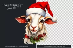Cute Goat Clipart Christmas Animals PNG for sublimation Product Image 4