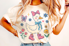 Pink Coquette Goose Png, Mama Goose Png, Spring Floral Goose Product Image 2