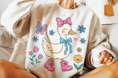 Pink Coquette Goose Png, Mama Goose Png, Spring Floral Goose Product Image 3
