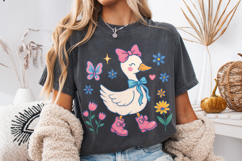 Pink Coquette Goose Png, Mama Goose Png, Spring Floral Goose Product Image 4